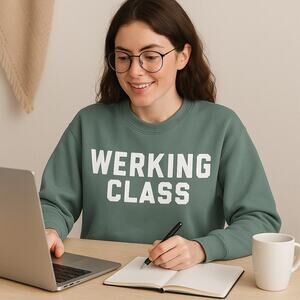 Skin & Bones WERKING CLASS Sage Green Crewneck Sweatshirt | NEW/NWT!!